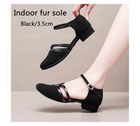 Scarpe da Ballo Latino Donna, Nere, for Salsa, con Tacco Basso 3,5 cm, for Samba e Tango, Suola Morbida, for Feste(35)