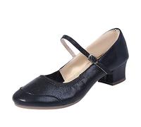 Scarpe da Ballo Latino Donna per Le Donne Professionale Regolabili Samba Tango Sala Tacchi Bassi Cristalli T-Strap in Punta Chiusa/Aperte Sociale per Feste, Matrimoni, Balli Latini, Moderni E Tango