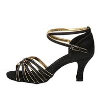 Scarpe da Ballo Latino E Salsa Donna con Punta Aperta | Sandali Da Allenamento Per Il Ballo, Per Principianti Di Sociale, Suola In Camoscio