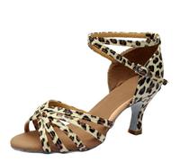 Scarpe da Ballo Latino E Salsa Donna con Punta Aperta | Sandali Da Allenamento Per Il Ballo, Per Principianti Di Sociale, Suola In Camoscio