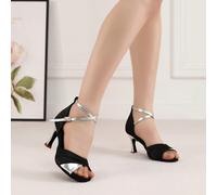 Scarpe da ballo latino per donna, suola , altezza tacco: circa 7,9 cm, esaltano la silhouette elegante e il fascino della ballerina. Antiscivolo e ben bilanciata: suola antiscivolo adatta per paviment