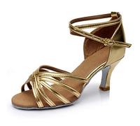 Scarpe Da Ballo Latino Salsa Donna Leggeri Comode Oro Scarpe Latine Con Tacco Eleganti Estive Chiuse Moda Scarpe Cerimonia Professionale Scarpette Ballroom Ballerina Salsa Jazz Per Cocktail Festa Sera