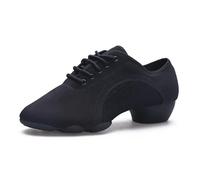 Scarpe da ballo latino, unisex, con tacco basso, per insegnanti, per danza latina, allenamento a forma di corpo, Cha-Cha, scarpe da ballo (suola dritta nera, 33)