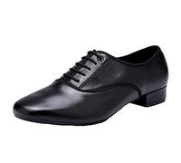 Scarpe da Ballo Moderne da Uomo Scarpe da Ballo Latino con Suola Piena in Pelle Fondo Morbido con Lacci per Interni Ed Esterni,Black c,41 EU