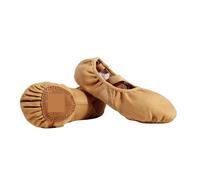 Scarpe da Ballo morbide, Ballet Dance Slippers Women Elastic Fabric Soft Split Sole Multicolor EU 24-43(Tan,25 EU)