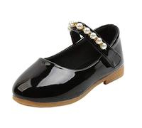 Scarpe da Ballo morbide per Neonati e Bimbe Modello Singolo Solido con Suola Flessibile Calzature Eleganti per Principesse Studentesse (Black, 22.5 Toddler)