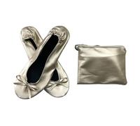 Scarpe da Ballo morbide, Women's Foldable Soft Sole Slip On Ballet Flats Multicolor Multiple Sizes(White Champagne,39-40 L)