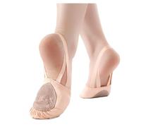 Scarpe da Ballo, Scarpette da Ballo in Tessuto Elasticizzato, Scarpe da Danza Liriche, Scarpe da Jazz, Scarpe da Ginnastica con Mezza Suola per Ragazze e Donne,Pink-42-43EU