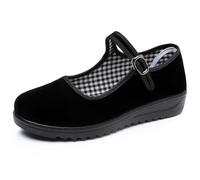 Scarpe da Ballo Sportive Donna Scarpe da Passeggio Leggere e Traspiranti, con Suola Morbida e Chiusura a Strappo, Casual Slip-on, per Il Comfort Quotidiano (Black, 39)