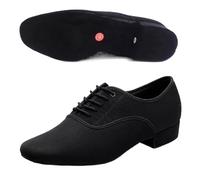 Scarpe da Ballo Uomo Sneaker da Uomo Jazz Moderna Professionale Scarpa Salsa Latina Superiore Oxford Nera Scarpe Ballo Tango con Tacco Basso Taglie Forti(Indoor Wool Sole 2.5,39)