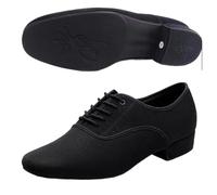 Scarpe da Ballo Uomo Sneaker da Uomo Jazz Moderna Professionale Scarpa Salsa Latina Superiore Oxford Nera Scarpe Ballo Tango con Tacco Basso Taglie Forti(Outdoor Rubber Sole,38)