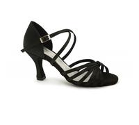 Scarpe da ballo vegan latino donna flessibili tacco intreccio Made in Italy - Colore: Nero, Taglia: 41