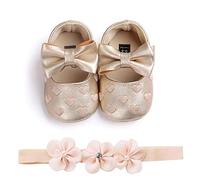 Scarpe da bambina con fascia per la testa, set regalo per bambina piccola, adorabile fiore di primavera, morbida suola antiscivolo, scarpe da ginnastica da principessa
