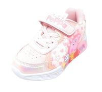 Scarpe da Bambina E4210033S con PeppaPig,Rosa con Glitter,a Strappo,Luci Integrate nell'intersuola e Lato Sneaker
