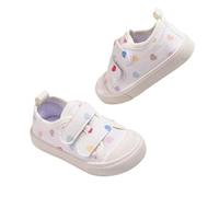 Scarpe da bambina in tela, con doppia chiusura in , morbide e flessibili | tela di cotone, due chiusure in , punta chiusa, suola molto flessibile, per i primi passi e gattonare