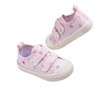 Scarpe da bambina in tela, con doppia chiusura in , morbide e flessibili | tela di cotone, due chiusure in , punta chiusa, suola molto flessibile, per i primi passi e gattonare