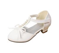 Scarpe da bambina - Scarpa comoda per ragazze con tacchi eleganti decorati con perline e fiocco per feste e spettacoli di base