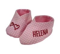 Scarpe da bambino a pois con nome, scarpe per bambini Vichykaro, scarpe personalizzate, bambole, scarpine per bebè, pantofole per neonato, colore: rosa a pois