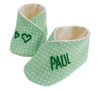 Scarpe da bambino a pois con nome, scarpe per bambini Vichykaro, scarpe personalizzate, ciabatte per neonato, colore: verde a pois