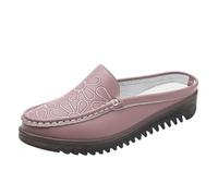 Scarpe da barca da donna - Scarpe da donna con zeppe, scarpe per il tempo libero, sneaker di grandi dimensioni, con ricamo, ballerina, autunno e scarpe all'aperto, suola morbida, scarpe da ginnastica