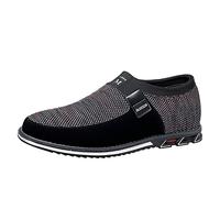 Scarpe da barca da uomo senza lacci, scarpe da ginnastica in rete, traspiranti, leggere, comode, casual, mocassini classici ed eleganti, scarpe estive basse, Rosso, 39 1/3 EU