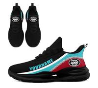 Scarpe da baseball personalizzate per donne e uomini personalizzano scarpe da ginnastica da corsa con cuscino traspirante scarpe da passeggio scarpe da tennis, Colore 2 Nero, 35 1/3 EU