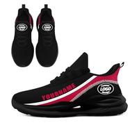 Scarpe da baseball personalizzate per donne e uomini personalizzano scarpe da ginnastica da corsa con cuscino traspirante scarpe da passeggio scarpe da tennis, Colore 1 Nero, 35 1/3 EU