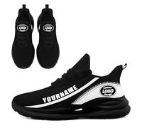 Scarpe da baseball personalizzate per donne e uomini personalizzano scarpe da ginnastica da corsa con cuscino traspirante scarpe da passeggio scarpe da tennis, Colore 9 Nero, 35 1/3 EU