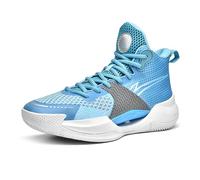 Scarpe da Basket Alte da Uomo con Lacci Sportivi in Rete Leggera, Intersuola Ammortizzata, Supporto Elevato della Caviglia, trazione duratura(Blue,38 EU)