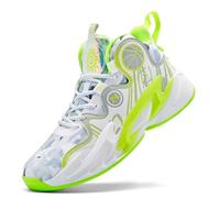 Scarpe da Basket Alte da Uomo con Supporto Migliorato for la Caviglia e Suole in Gomma Antiscivolo(Green,45 EU)