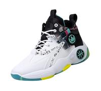 Scarpe da basket bianche da uomo in pelle, scarpe da basket per allenamento, piedi larghi, scarpe da jogging antiscivolo, scarpe da ginnastica eleganti e belle, scarpe da tennis Athleisure, comode da