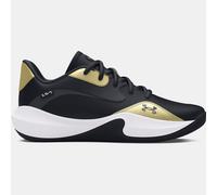 Under Armour UA Lockdown 7 Low, Scarpa da Basket Unisex-Adulto, Black/Metallic Gold/Black, 45 EU
