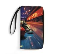 Scarpe da bowling e palle da polso portafogli per uomo donna portafoglio lungo in pelle portafoglio con carta di credito frizione con cavo, Stile:, 19.7x10.5cm