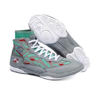 Scarpe da Boxe da Uomo, Traspiranti da Wrestling da Pugile Professionista, Leggere da Sollevamento Pesi, MMA, Suola in Gomma(Gris,42 EU)