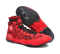 Scarpe da Boxe da Uomo, Traspiranti da Wrestling da Pugile Professionista, Leggere da Sollevamento Pesi, MMA, Suola in Gomma(Red,40 EU)