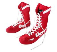 Scarpe da boxe High Top Training Wrestling Stivali Lunghi Scarpe da Boxe Gara Formazione Sneaker Rack per Uomo Camera da Letto, Rosso, 37.5 EU XX-stretta