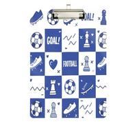 Scarpe da calcio blu bianco stampa a scacchi appunti impermeabile per classe di quinta elementare essenziale per insegnanti Dimensioni 9 x 12,5 Tabla para escribir con clip