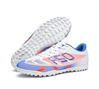 Scarpe da Calcio Entry Level FG TF Tacchetti Scarpe da Calcio con Lacci Basse da Allenamento Suola con Grip Resistente Erba Sintetica Campo da Calcio Taglie Complete 35-45,White tf,42 EU