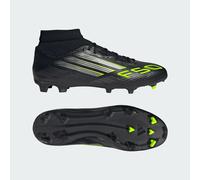 adidas F50 League Mid Firm Multi Ground Football Boots, Scarpe da Calcio Unisex-Adulto, Core Black/Iron Metallic/Lucid Lemon, 45 1/3 EU