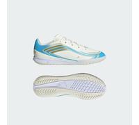 adidas Unisex - Bambini e Ragazzi F50 Messi Club Indoor Football Kids Shoes, Ivory/Semi Blue Burst/Icey Blue, 28 EU