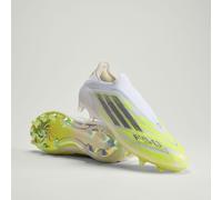 Scarpe da calcio F50 SPARKFUSION ELITE Laceless Firm Ground/Artificial Ground Cloud White / Iron Metallic / Hi-Res Yellow 39 1/3