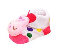 Scarpe da calzino per bambini e bambine, scarpe a piedi nudi, in cotone, per bambini, flessibili, leggeri, calzini da pavimento, peluche, simpatici, per bambini, multicolore, Small