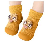 Scarpe da calzino per bambini, morbide e morbide, per bambini, 12-18 mesi, per gattonare, per neonati, primi passi, giallo., 20/21 EU
