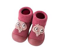 Scarpe da calzino per bambini, morbide e morbide, per bambini, 12-18 mesi, per gattonare, per neonati, primi passi, Colore: rosso, 20/21 EU