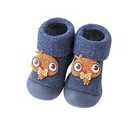 Scarpe da calzino per bambini, morbide e morbide, per bambini, 12-18 mesi, per gattonare, per neonati, primi passi, Blu, 20/21 EU