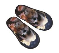 Scarpe Da Casa Cane Shih Tzu E Fiori Comode Slippers Lavabili Ciabatte Per Hotel Esterno Invernale M