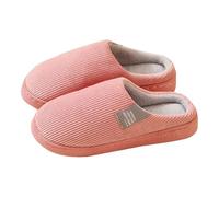 Scarpe da casa comode a righe in memory foam a maglia con punta aperta antiscivolo scarpe da casa accoglienti antiscivolo scarpe da zucca di Halloween peluche pantofole per interni ed esterni, rosa