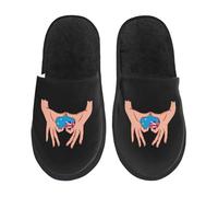 Scarpe Da Casa Tenendo L'Amore Nelle Tue Mani, Bandiera Di Eleganti Ciabatte Morbide Scarpe Di Cotone Per Casa Hotel Unisex M