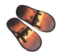 Scarpe Da Casa Tramonto Sullo Skyline Della Città Di Charles River Moda Ciabatte Morbide Pianelle Per Hotel Esterno Invernale M