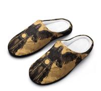 Scarpe Da Casa Vintage Skeleton Grim Reaper Motorcycle Slippers | Scarpe Da Casa Antiscivo Pantofole Peluche Per Viaggi Hotel E Bagno Donne Uomo